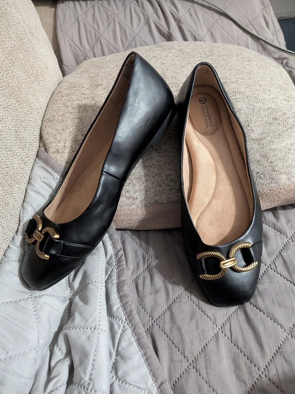 Tory Burch Brown Leather Logo Ballet Flat